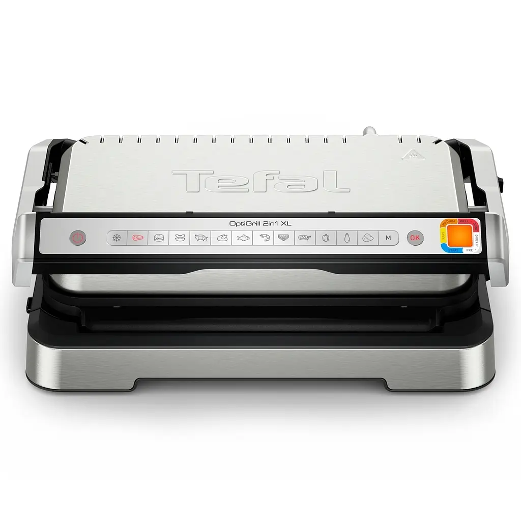 Гриль Tefal прижимной OptiGrill 2in1 XL 2200Вт съемные пластины сенсор толщины продуктов металл (GC782D30) - фото 2