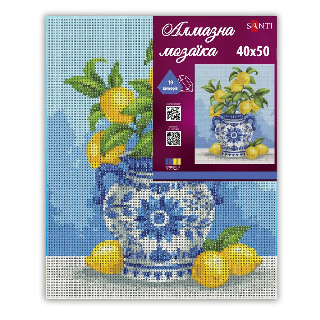 Алмазна мозаїка Santi Лимонний букет, 40x50 см на підрамнику (956052) - фото 2