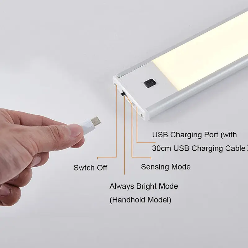 Сенсорний світильник LED з датчиком руху MZ-L1005 (40*10*200mm) White - фото 4
