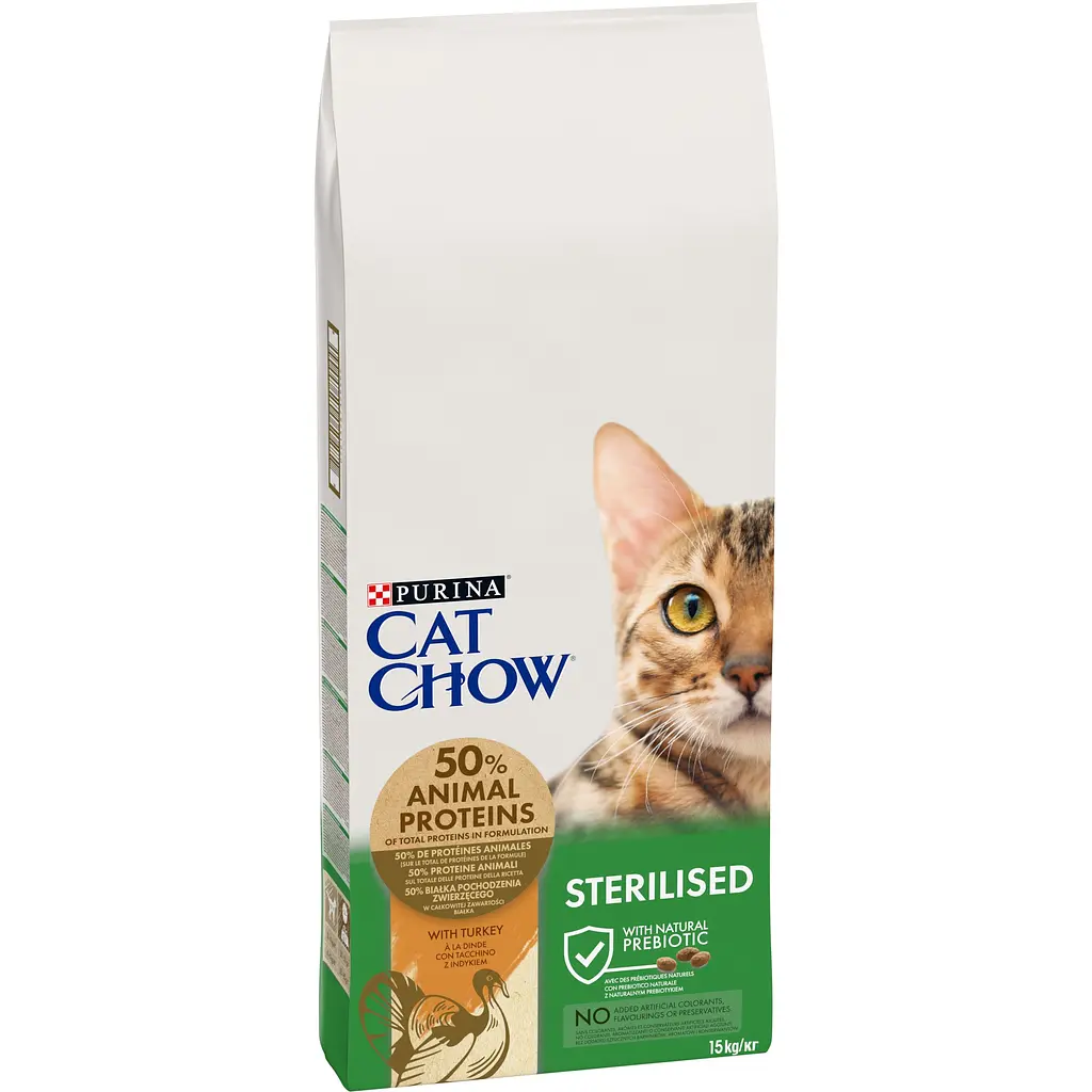 Сухий корм для стерилізованих котів Cat Chow Sterilised з індичкою 15 кг - фото 3