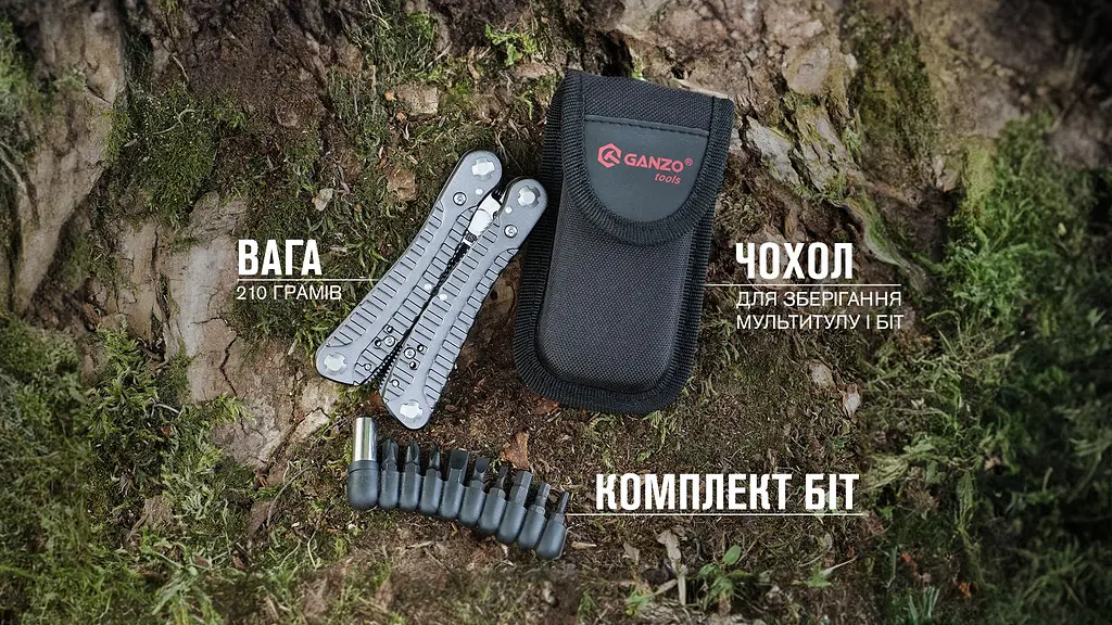 Мультитул Ganzo Multi Tool (G105) G3130, Сріблястий - фото 29