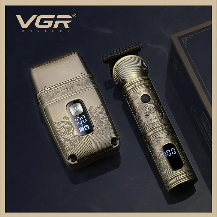 Акумуляторна машинка для стрижки волосся та шейвер VGR-649 набір чоловічий - фото 6