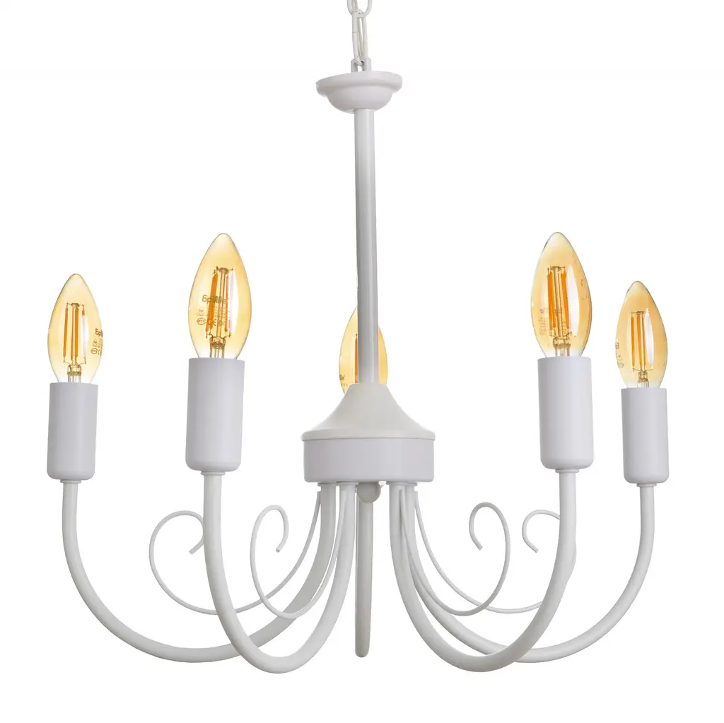 Люстра подвесная Brille свеча Е14 40W WH (BKL-726S/5) - фото 6