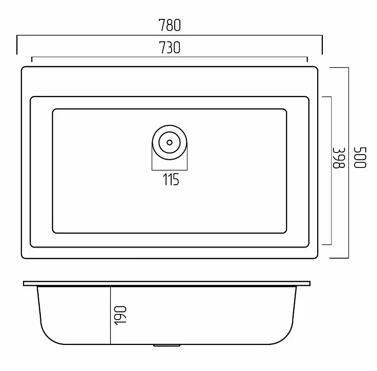 Кухонна мийка Platinum 7850 BOGEMA матова Темна скеля (SP000039641) - фото 7