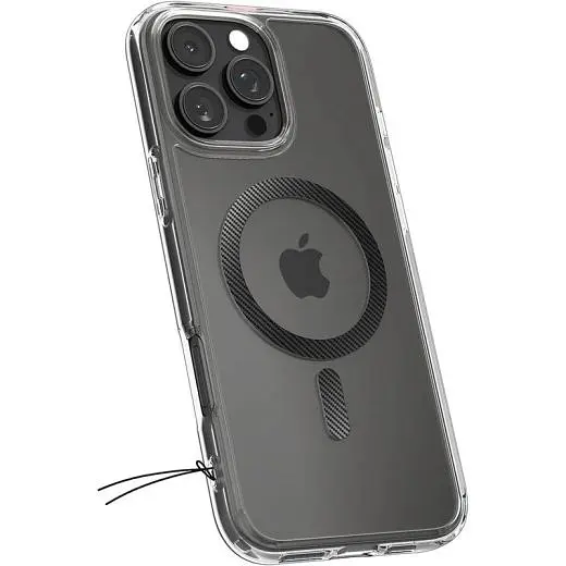 Прозрачный чехол Spigen Ultra Hybrid MagSafe Carbon Fiber для iPhone 16 Pro Max (ACS08000) - фото 3