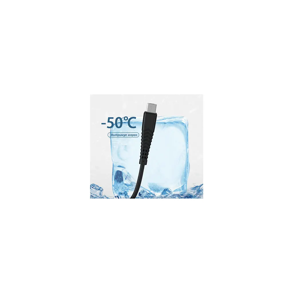 Дата кабель USB 2.0 AM to USB-C 1.0m 2.4A silicone black Denmen (DM-D42T-BK) - фото 5