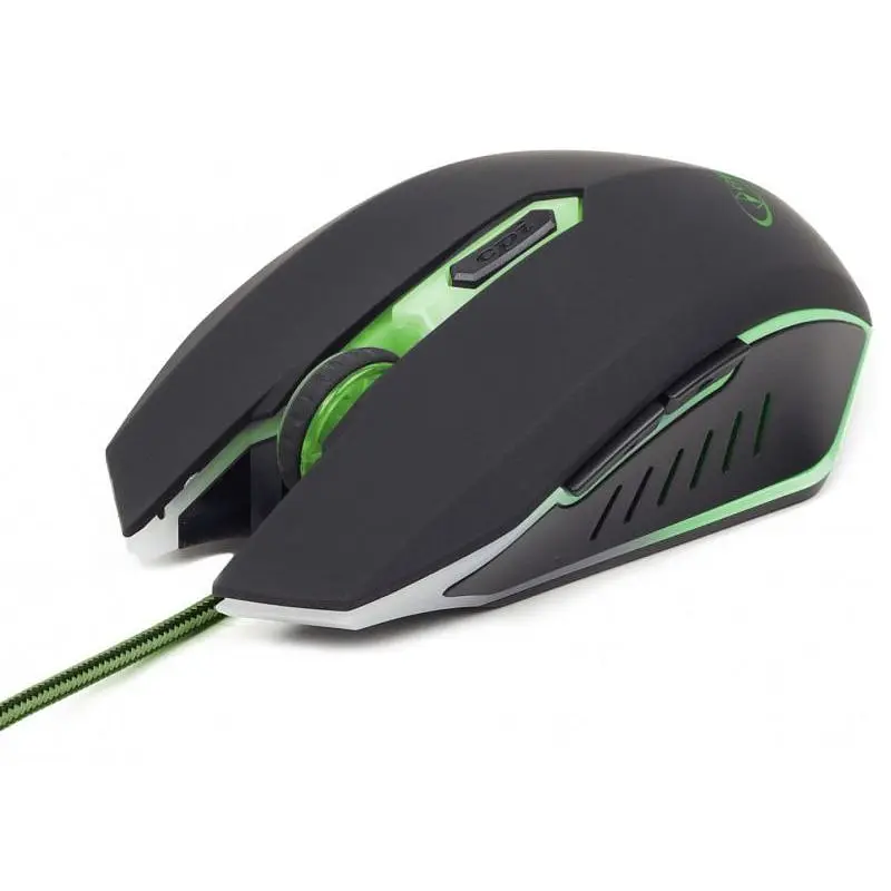 Оптична ігрова мишка Gembird MUSG-001-G, USB інтерфейс, зелений колір - фото 2