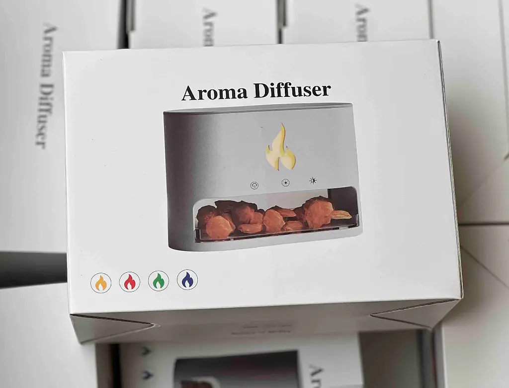 Камін зволожувач ароматизатор повітря 3в1 із соляною лампою та ефектом полум’я USB Чорний - фото 10