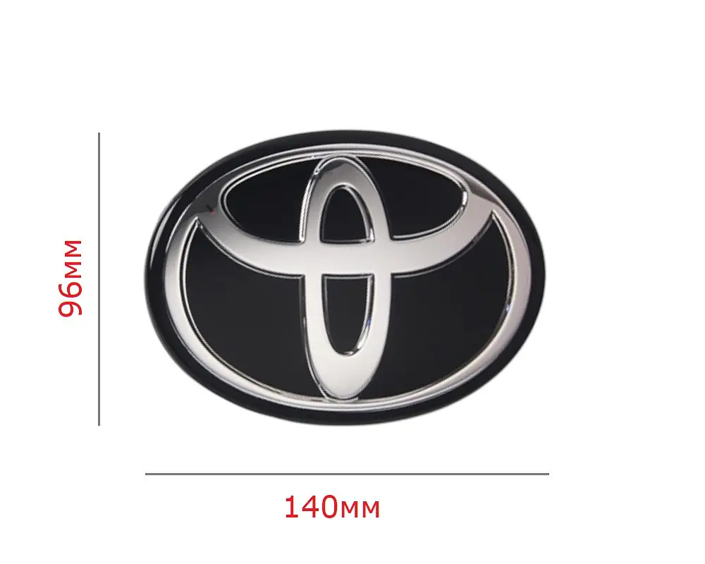 Емблема під склом Toyota Чорна 140х96 мм на скотчі (Завод) - фото 2