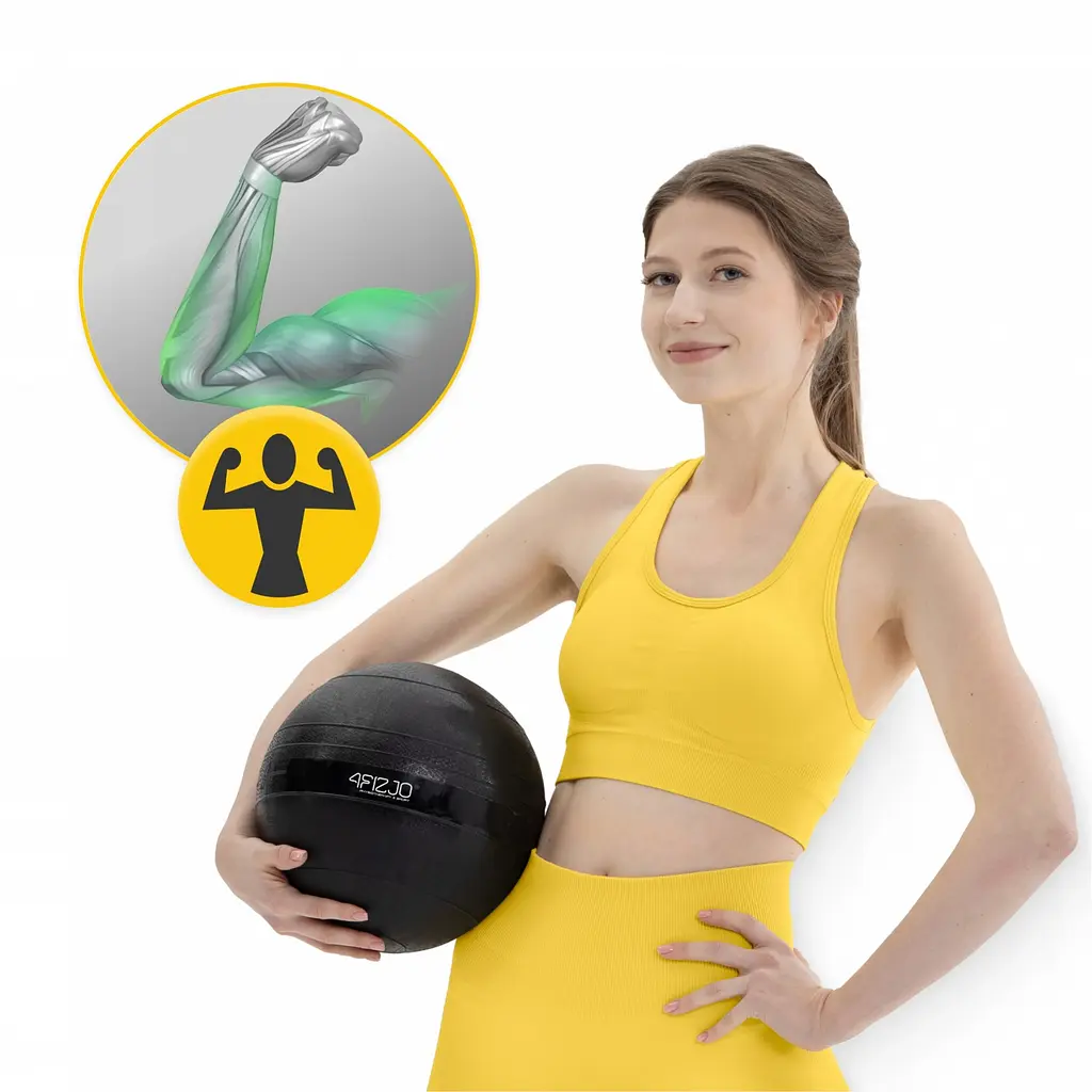 Слембол (медичний м'яч) для кросфіту 4FIZJO Slam Ball 5 кг Black (P-5907739315427) - фото 8