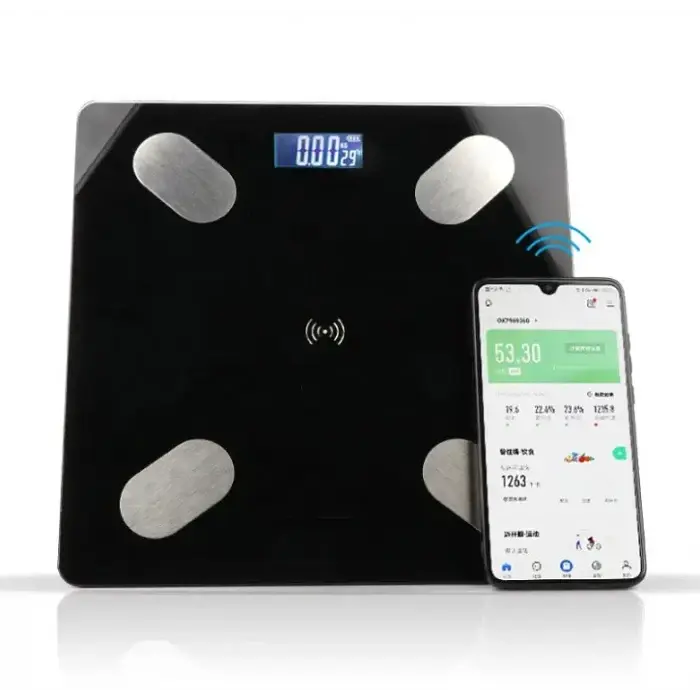 Підлогові скляні ваги DOMOTEC до 180 кг смарт-ваги з аналізом складу тіла, 12 показників, Bluetooth - фото 2