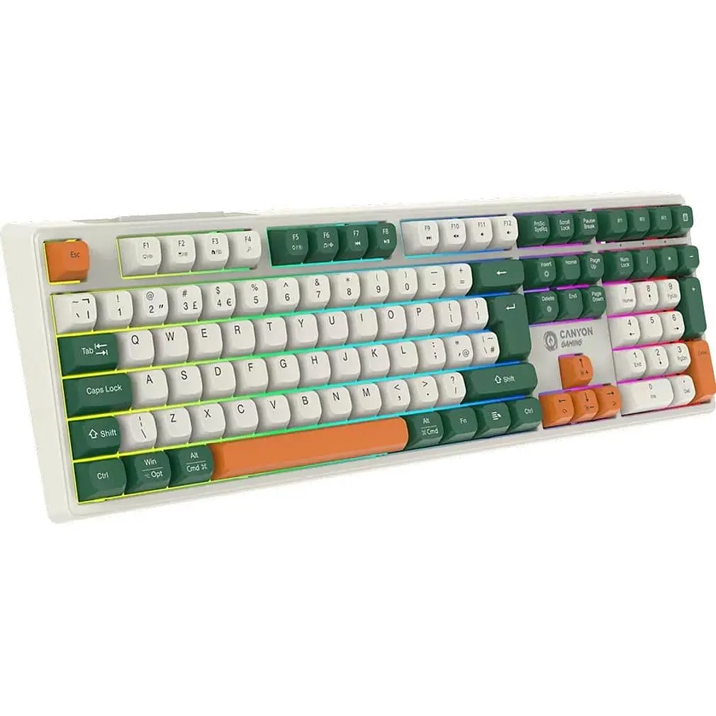 Клавіатура Canyon keyboard Shadder GKW-11 Mech RGB UK/US Wireless White (CND-SKBW11) - фото 3