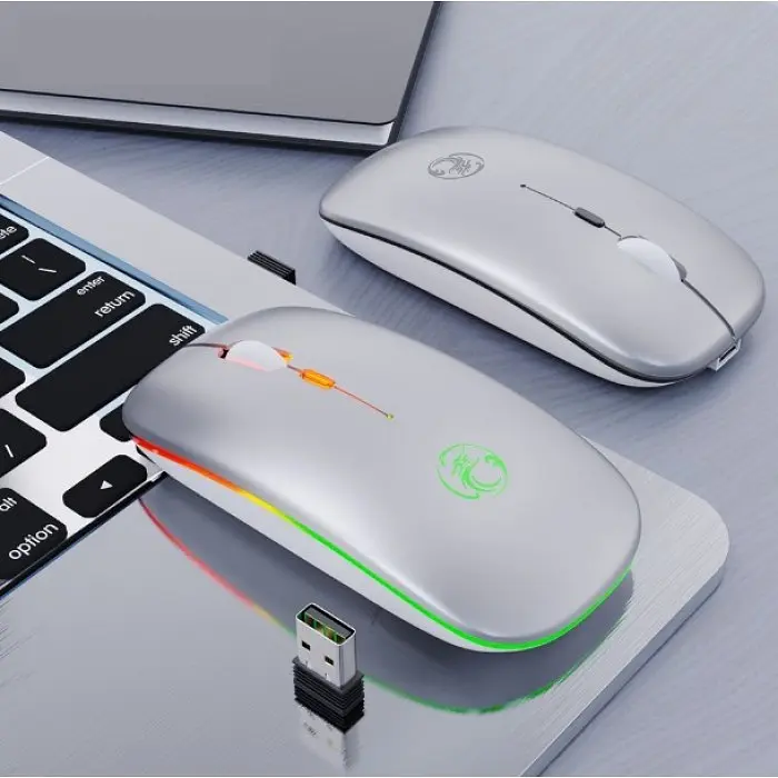 Миша бездротова акумуляторна iMACE Е-1300 USB 2.4 ГГц з підсвіткою Сіра - фото 7