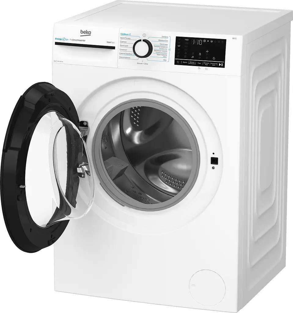 Пральна машина Beko фронтальна 8 кг 1400 A+++ 55 см дисплей інвертор пара білий - фото 4