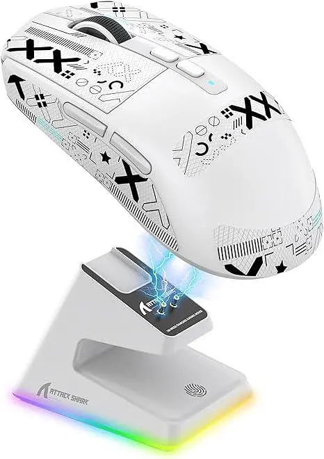 ATTACK SHARK X6 White | Сенсор PAW3395 | 65 годин акум | + Зарядна станція RGB - фото 3