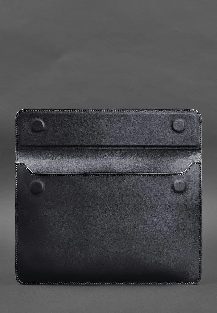 Кожаный чехол-конверт BlankNote на магнитах для MacBook 13 Темно-синий - фото 3