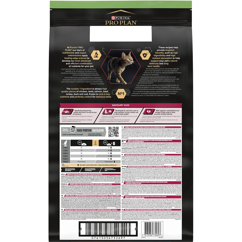 Сухой корм для стерилизованных кошек Purina Pro Plan Sterilised Senses с треской и форелью 10 кг - фото 3