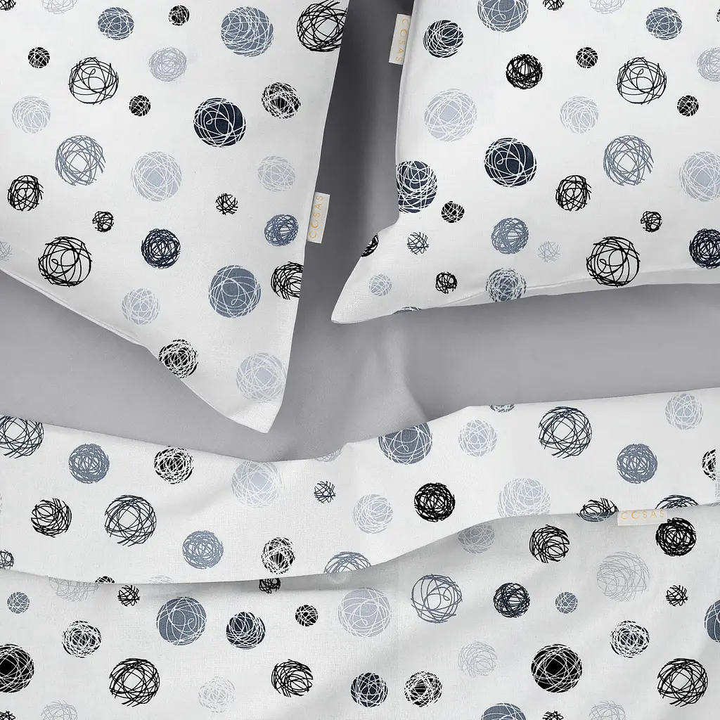 Комплект постельного белья Cosas Yarn balls Семейный серый (ThreadBallsGrey_52Grey_160x2) - фото 3