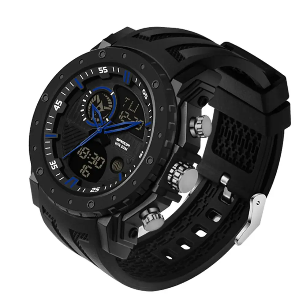 Наручные часы мужские 6012 Black-Blue Sanda acs0030970 - фото 2