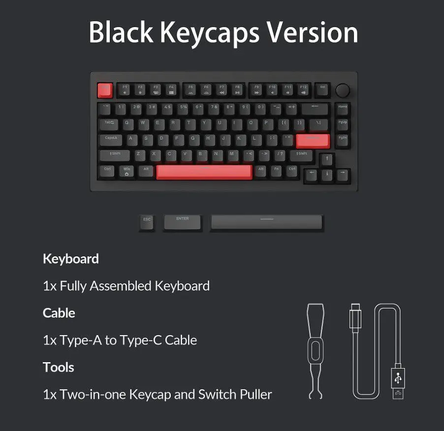 Клавіатура ігрова механічна Lemokey X4A3 Black switch Keychron Brown Hot-Swap Red Led - фото 7