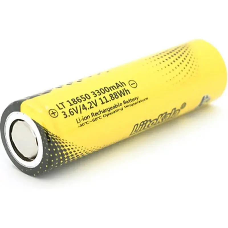 Акумулятор 18650 3300mAh, 3.7V(2.5-4.2V), LowTemp-40-60, Black/Yellow Liitokala (Lii-LT33A) - фото 3