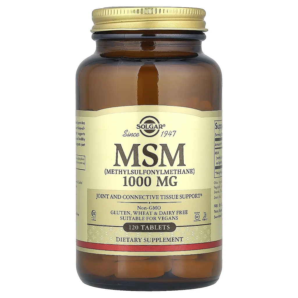 Метилсульфонілметан, MSM, 1000 мг, 120 таблеток Solgar vit0002952