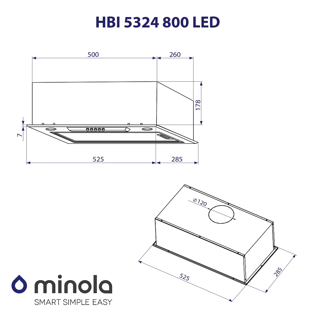 Витяжка повновбудована Minola HBI 5324 I 800 LED - фото 10