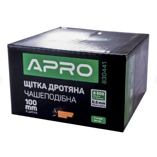 Щітка чаша для болгарки Apro сталеві витки 100 мм 30412 - фото 7