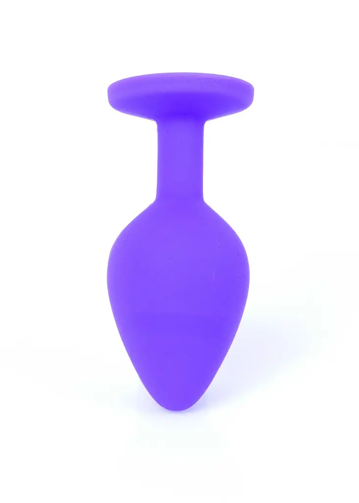 Анальна пробка - Jewellery Silicone Purple Plug M Red - фото 8