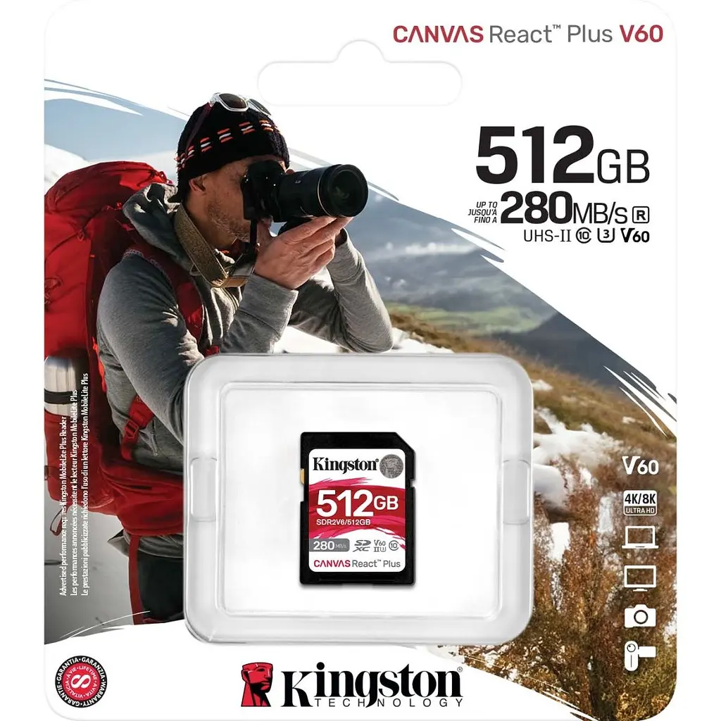Карта пам'яті Kingston SDXC Canvas React Plus 512GB Class 10 UHS-II U3 V60 (SDR2V6/512GB) [120441] - фото 3