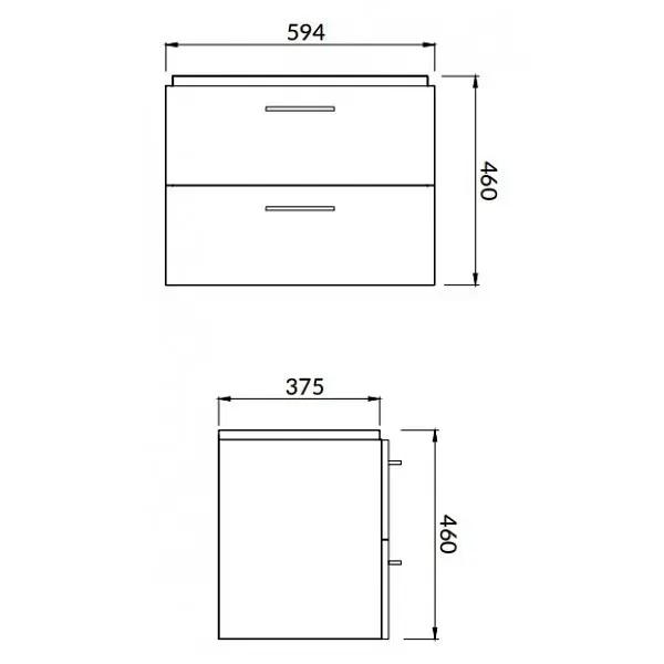 Тумба з умивальником Cersanit Lara Mille Slim 60 сіра S801-358 - фото 4
