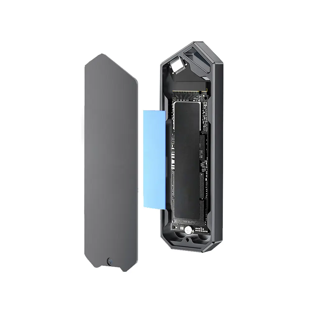 Кишеня зовнішня Dynamode M.2 SSD NVMe to USB-C USB 3.2 Gen2, алюмінієвий, чорний (DM-CAD-SSD14-N) - фото 6
