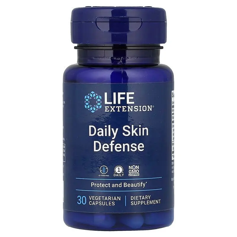 Комплекс для шкіри Life Extension Daily Skin Defense, 30 вегакапсул