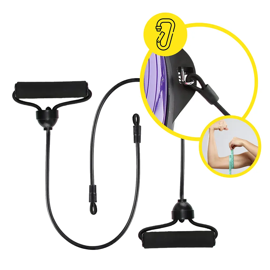 Балансувальна платформа (півсфера) Cornix Bosu Ball 58 см з еспандерами Violet XR-0454 - фото 5