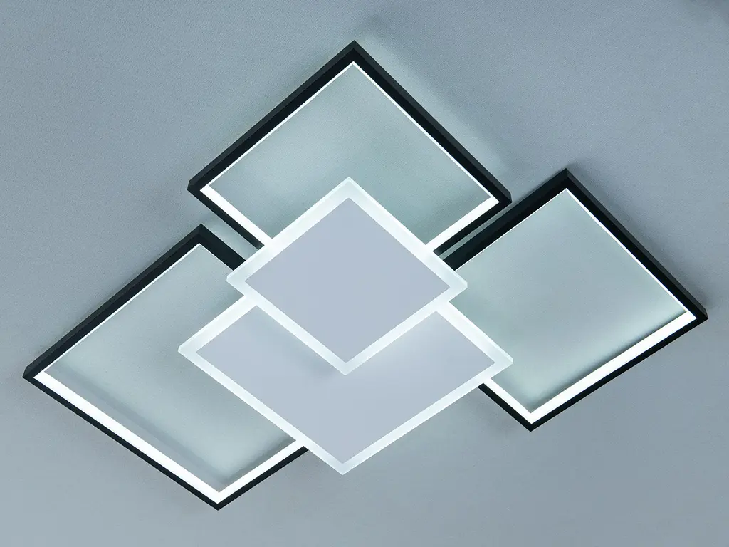 Сучасна стельова LED-люстра Diasha MX2250/3WH+BK, геометрія, 100 W, 54×66 см - фото 2