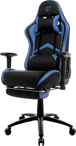Геймерское кресло GT Racer черное с синим (X-2534-F Black/Blue) - фото 3