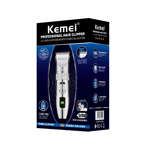 Машинка для стрижки волосся та бороди Kemei KM-4009 професійна акумуляторна бездротова - фото 5