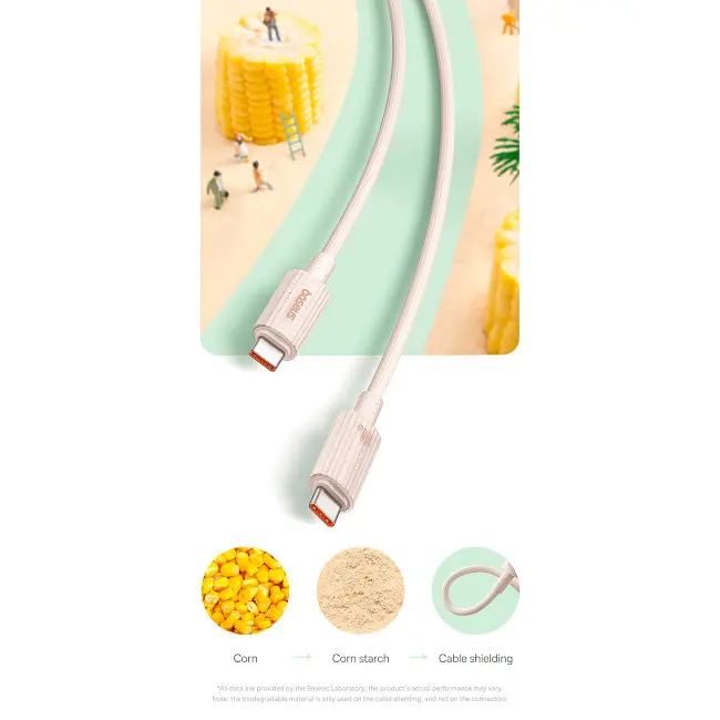 Кабель Baseus Habitat Series Fast Charging Cable Type-C to Type-C 100W 2m P10360202421-01 Pink - фото 8