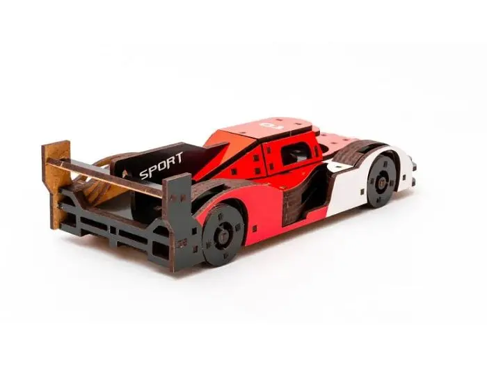 Дерев'яний 3D конструктор Racing Car, Puzzleоk (Puz-01037), 146 дет. - фото 6