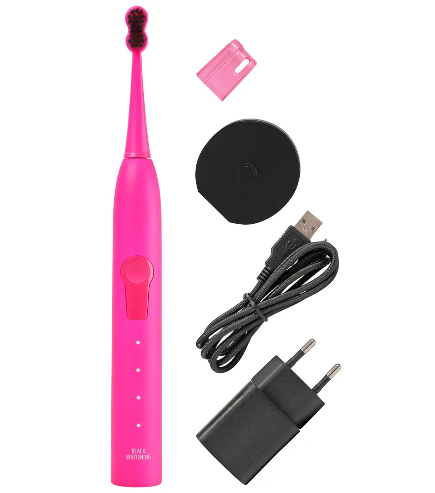 Звукова гідроактивна зубна щітка Megasmile Black Whitening ІІ Shocking Pink, рожевий - фото 2