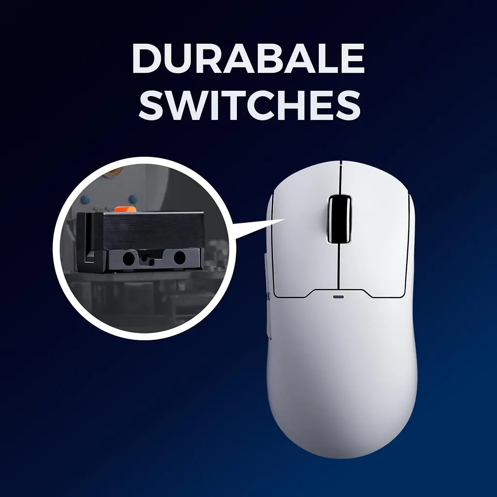 Комп'ютерна миша MCHOSE A5 v2 Ultra бездротова ігрова PAW3395, 26000 DPI 2,4G+Bluetooth Whute - фото 7