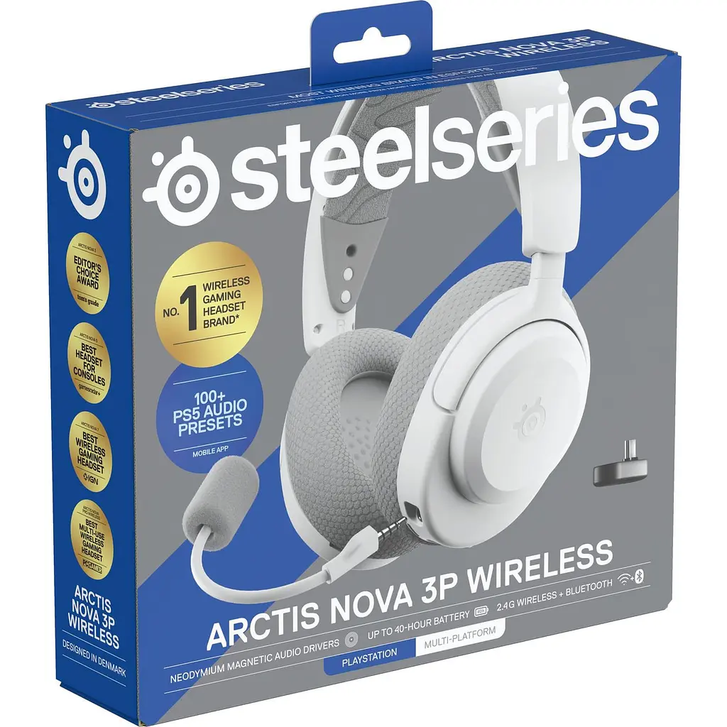 Ігрова гарнітура SteelSeries Arctis Nova 3P Wireless MultiPlatform White (61687) - фото 5