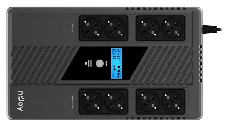 ДБЖ на 8 розеток NJOY Token 800 (UPCSBLS680TTOAZ01B) з дисплеєм і USB - фото 2