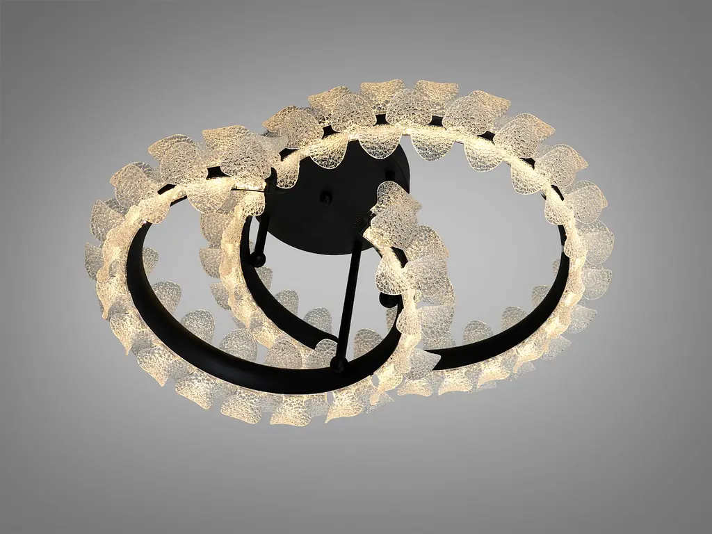 Сучасна стельова LED люстра Diasha 2511/500+400BK чорна 80W з пультом 14 м2 - фото 2