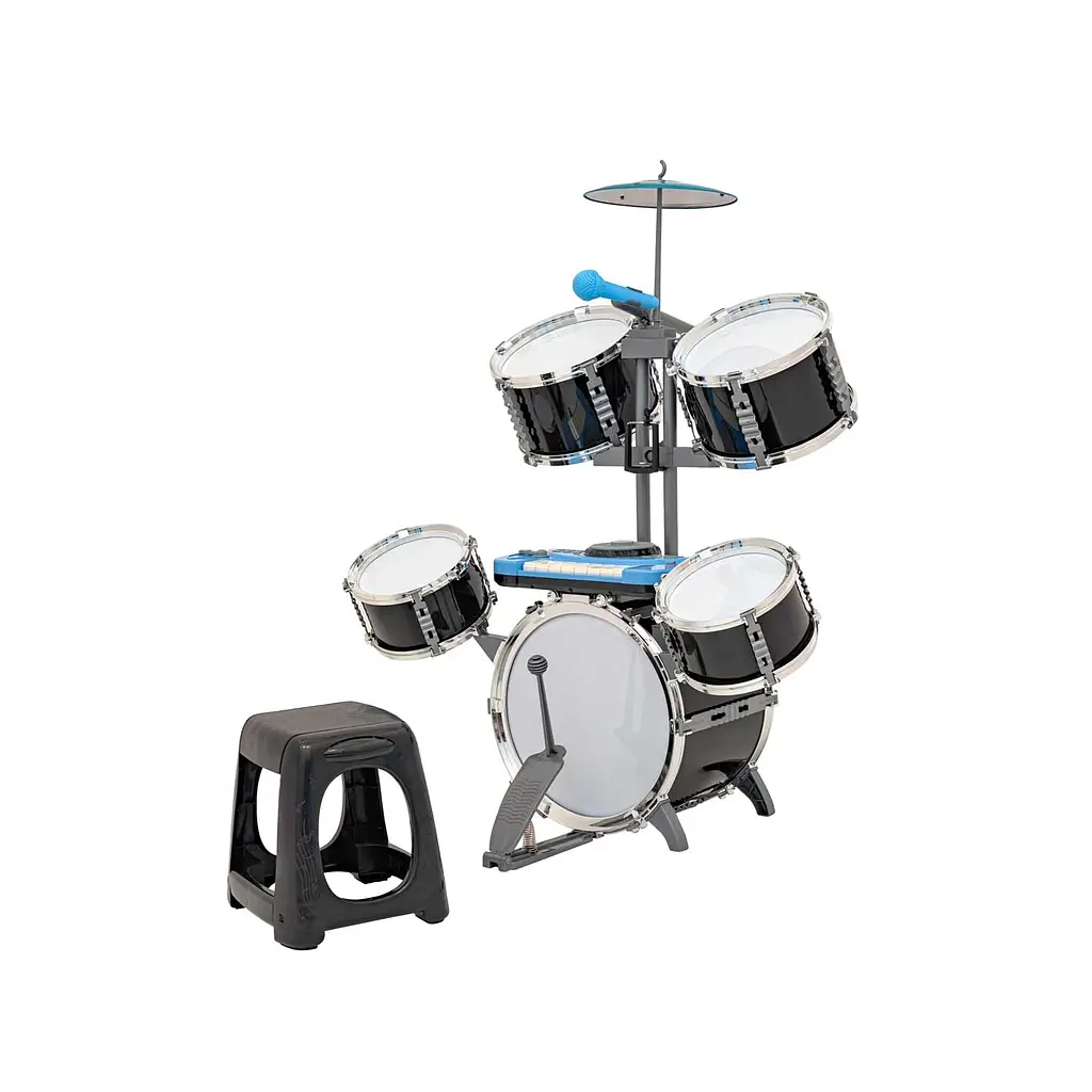 Большие барабаны для детей с клавиатурой и микрофоном + стул - фото 4