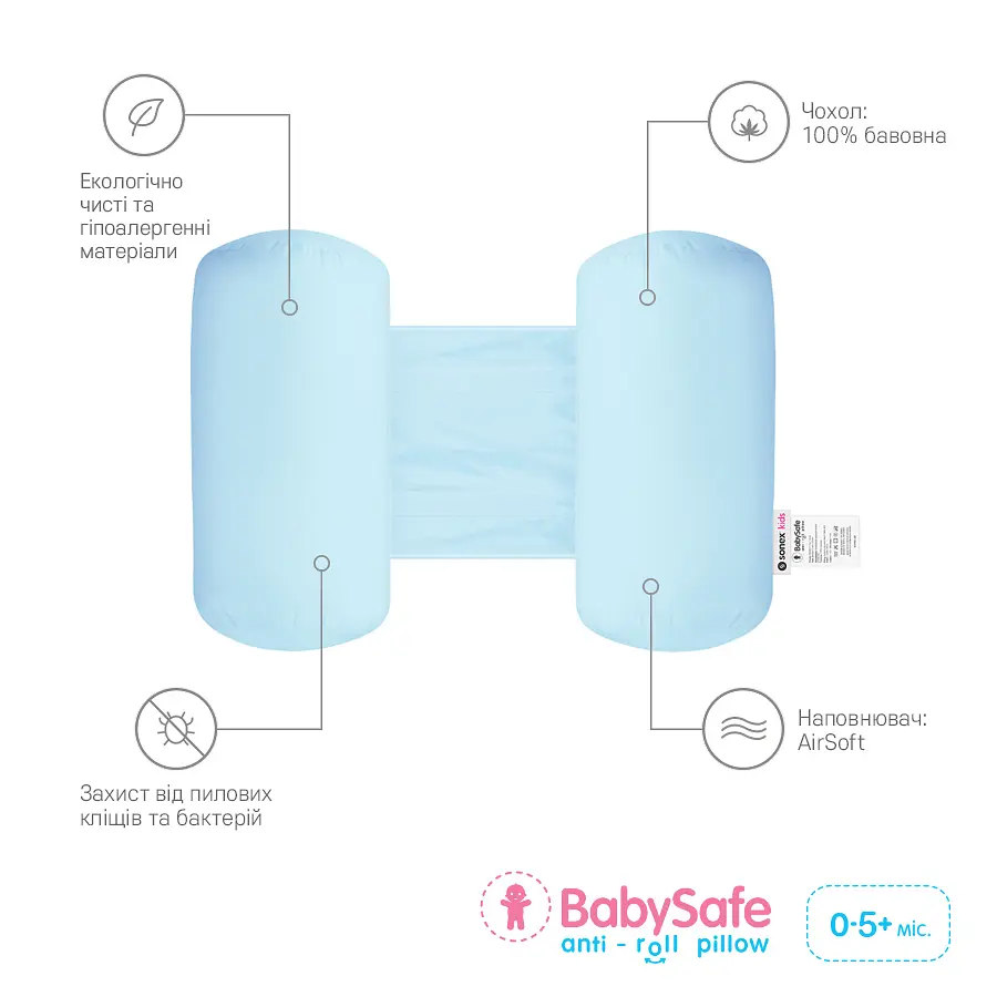 Подушка-позиціонер Sonex BabySafe блакитна (SO102493) - фото 3