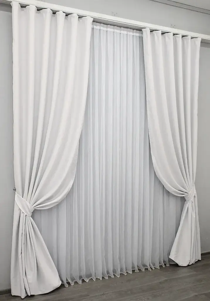 Комплект штор VR-Textil Midnight блекаут 2 шт 150x290 см світло-сірий (1223ш) - фото 3