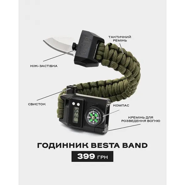 Чоловічий армійський годинник Besta Band з компасом (6 в 1) - фото 10