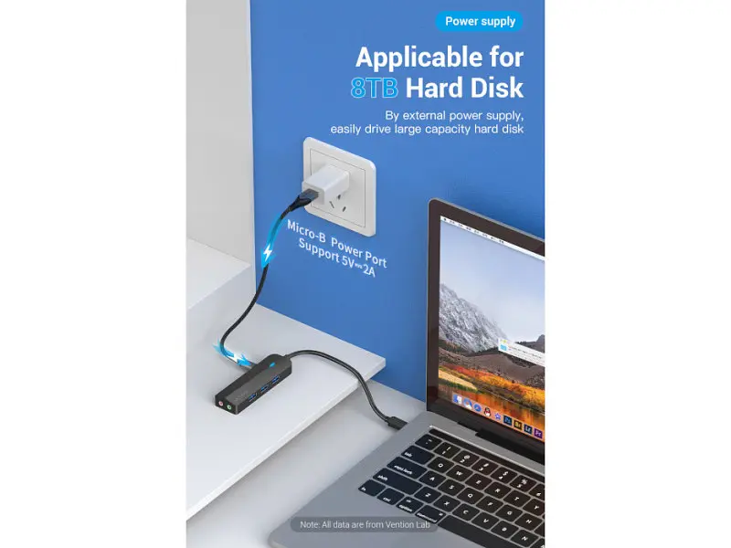 Док-станція для ноутбука Vention Hub USB 3.1 Type-C Black (TGQBB) - фото 4