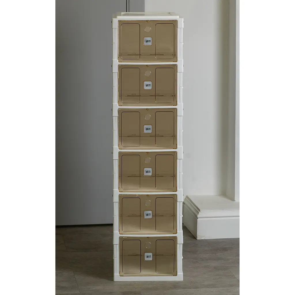 Тумба для взуття Happy Life пластикова складана на 6 відсіків 33x26x100 см біла HPS658 - фото 6